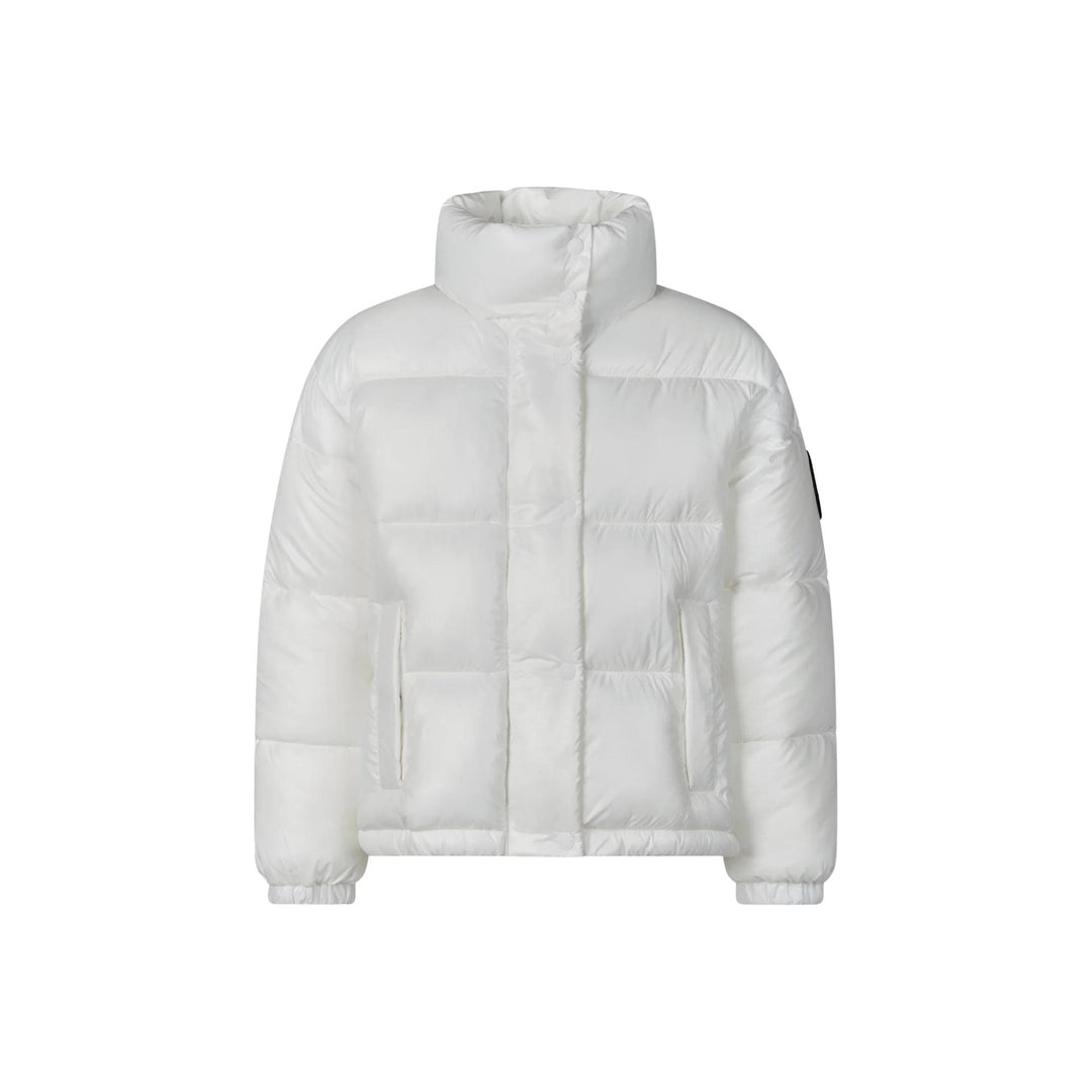 Giubbino da bambina Cini in tessuto tecnico lucido in ecopiuma, grado di calore caldo vestibilità cropped CINIJBIANCO SAVE THE DUCK