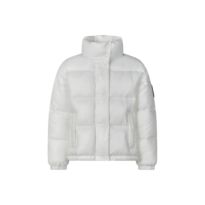 Giubbino da bambina Cini in tessuto tecnico lucido in ecopiuma, grado di calore caldo vestibilità cropped CINIJBIANCO SAVE THE DUCK