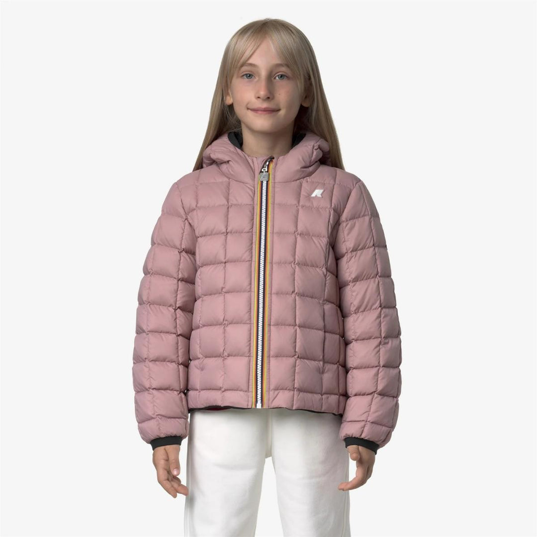 Giubbino da bambina Lily thermo reversibile in tessuto tecnico con imbottitura in piuma e piumino d'anatra K5123QWJBBM K-WAY