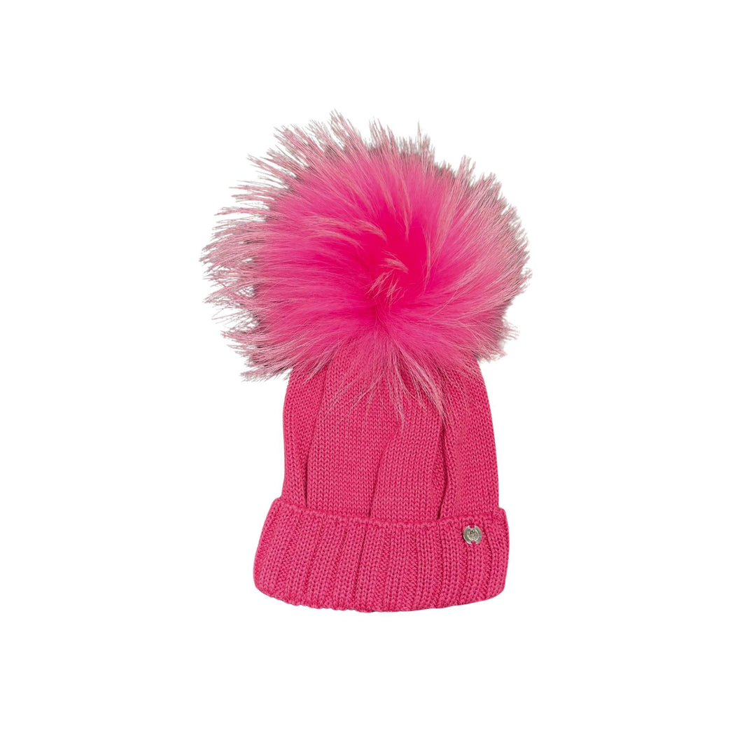 Cappello da bambini misto lana con ponpon originale in Murmasky CT3443AFUCSIA GIO HIGUAMY