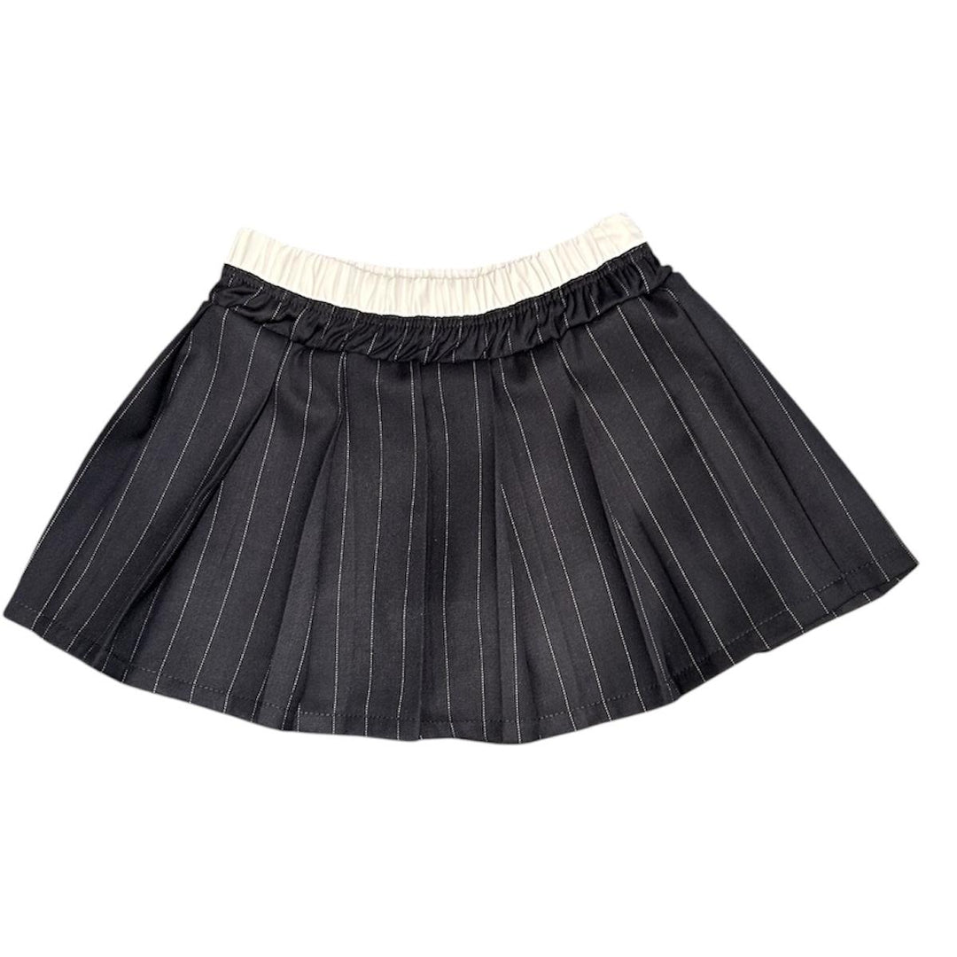 Gonna da bambina in felpa con doppia cinta a righe in felpa UE1976BLU U+E'