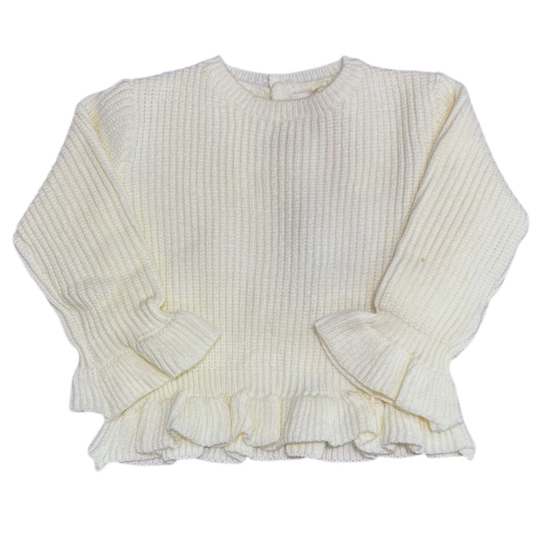 Maglia misto lana da bambina a coste glietterata con finta camicia FL6725PANNAORO MELISA BAI