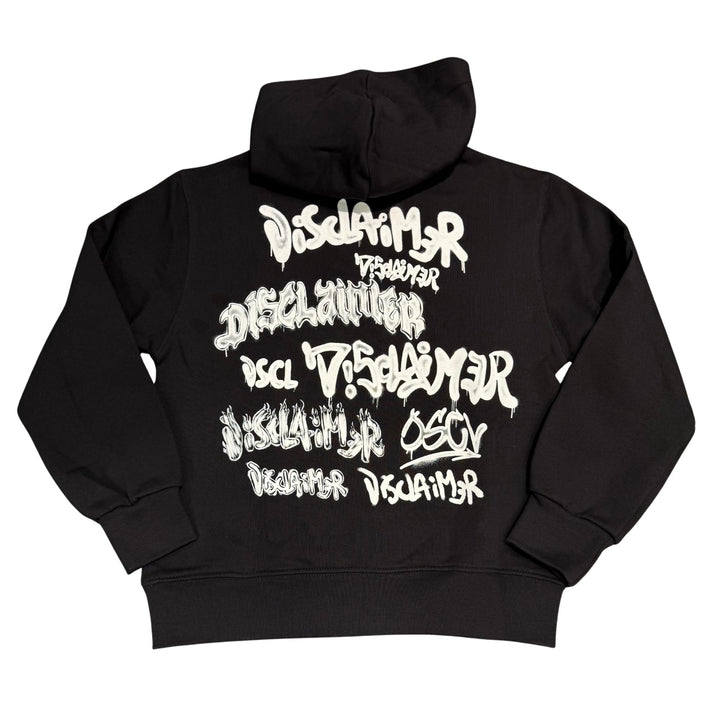 Felpa da bambino con cappuccio e stampa petto e schiena DK58645NERO DISCLAIMER