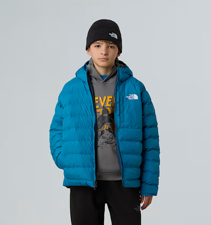 Giubbino in tessuto tecnico reversibile in piuma ecologica PERRITO TEENBLU-BLUETTE THE NORTH FACE