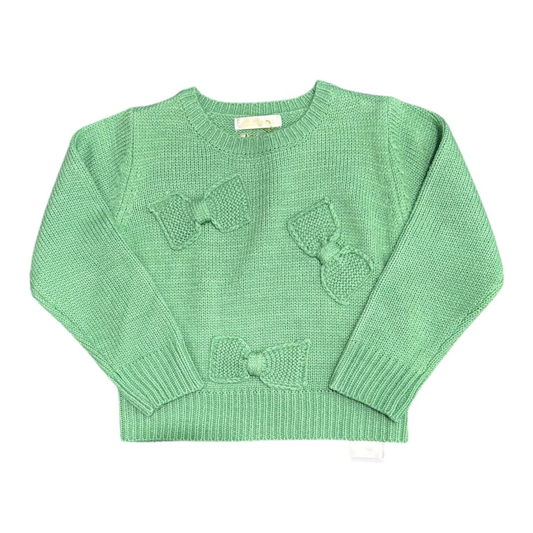 Maglia misto lana da bambina con ricami fiocchi FL6541VACQUA MELISA BAI