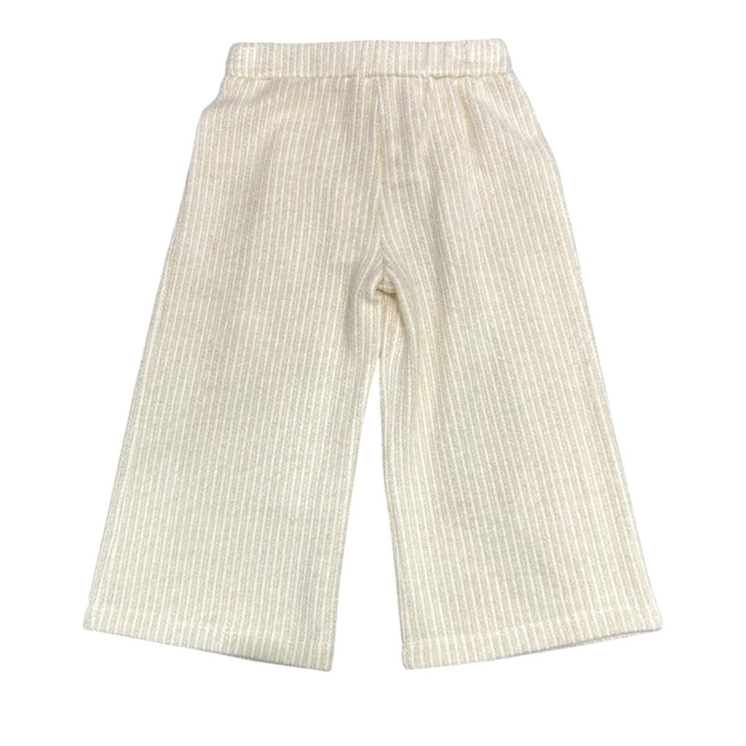 Pantalone da bambina effetto lana a coste glitterato over FL6726PANNAORO MELISA BAI