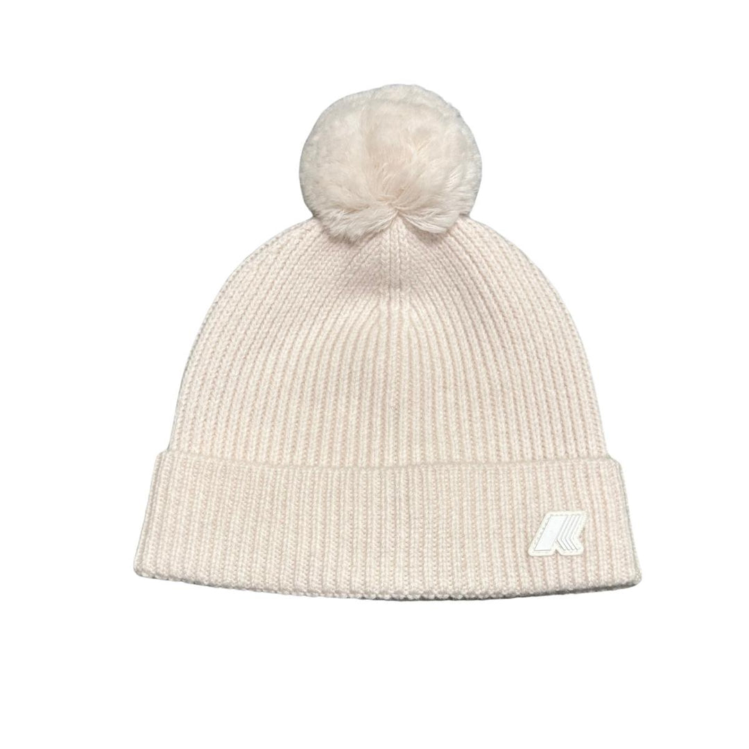 Cappello Vincienne da bambino in misto lana con risvolto logo e pon pon K31359WAZ0 K-WAY