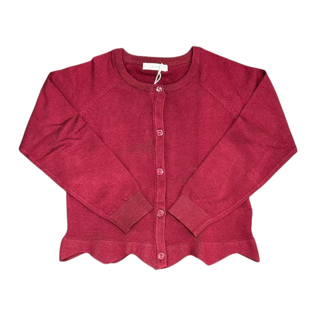 Cardigan da bambina collo tondo misto lana UE1996BORDÒ U+E'
