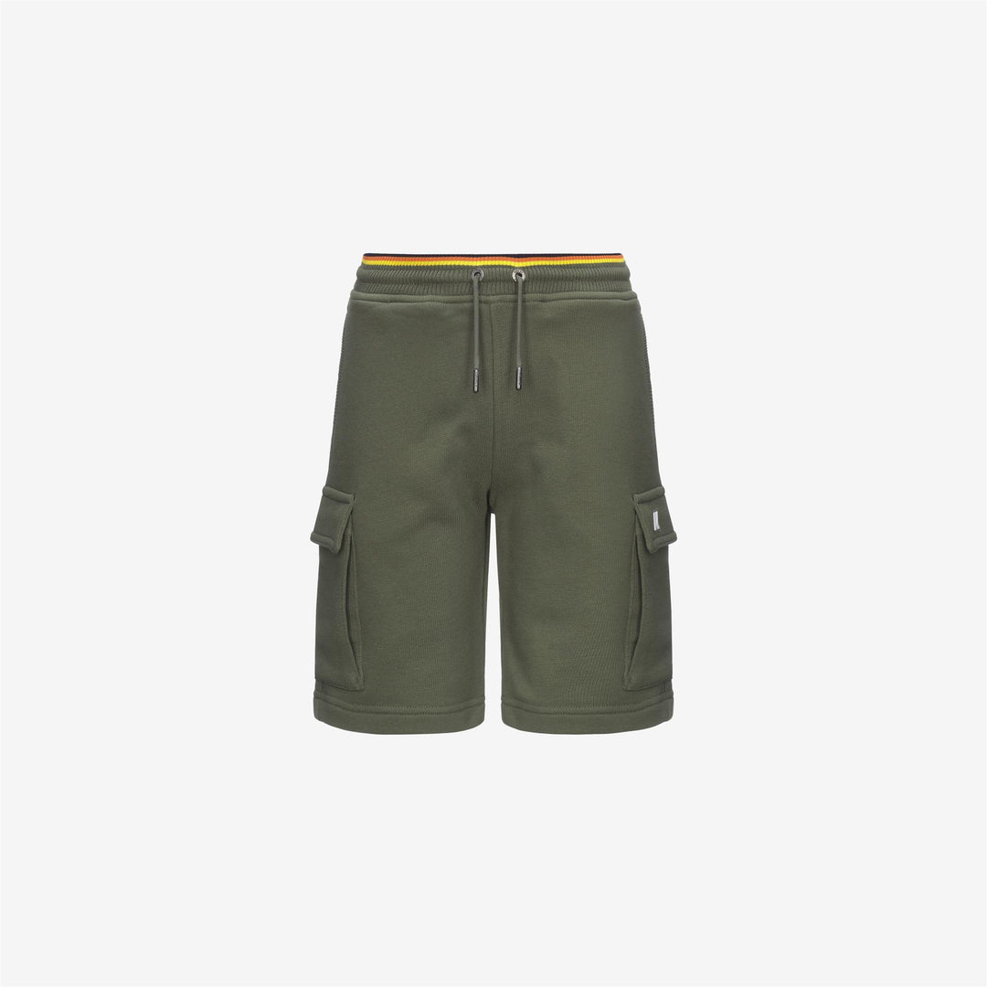 Bermuda da bambino Erik in cotone garzato con tasconi e logo K7133SWJV15 K-WAY