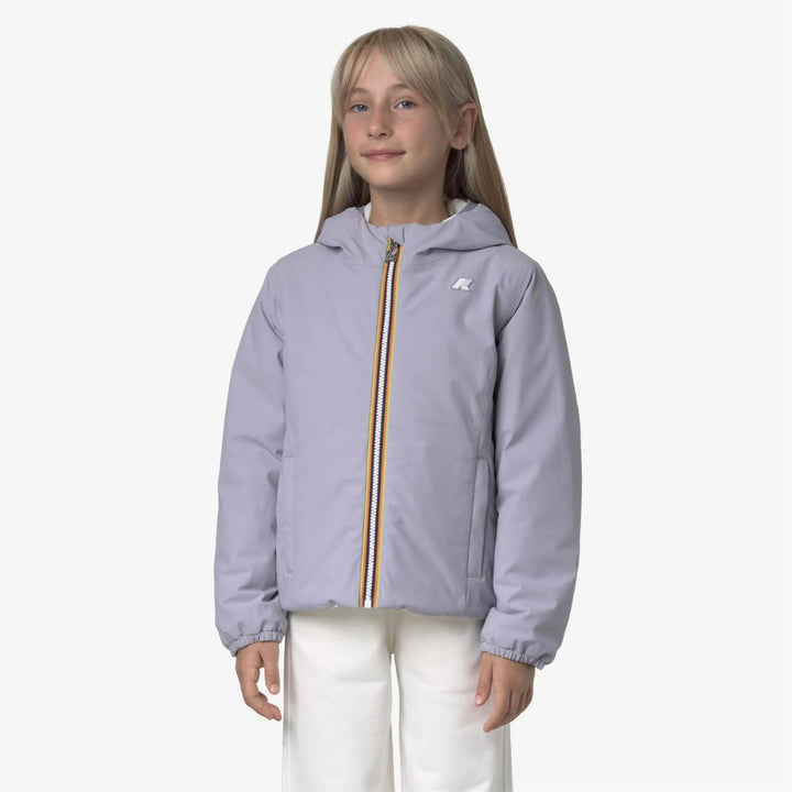Giubbino da bambina lily warm warm reversibile in tessuto tecnico imbottito in ecopiuma K71339WKBBL K-WAY