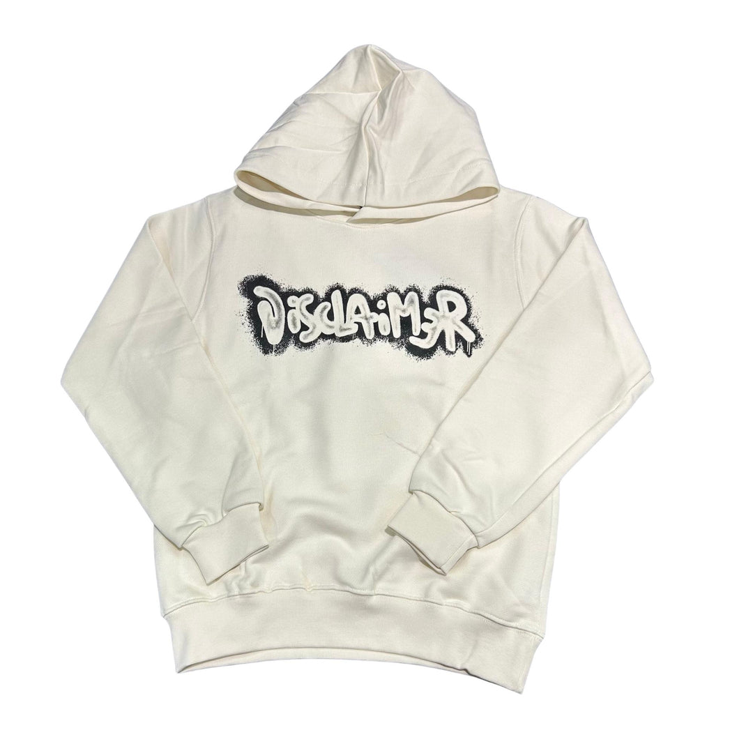 Felpa da bambino con cappuccio e stampa logo DK58616PANNA DISCLAIMER