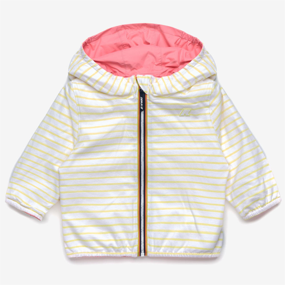 Giubbino da neonati jake reversibile jersey in tessuto tecnico traspirante da un lato e cotone a righe dall'altro K2132MWC11 K-WAY