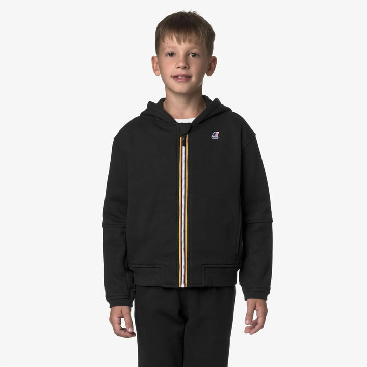 Felpa da bambino Pros full zip con cappuccio e logo K7141VWUSY K-WAY