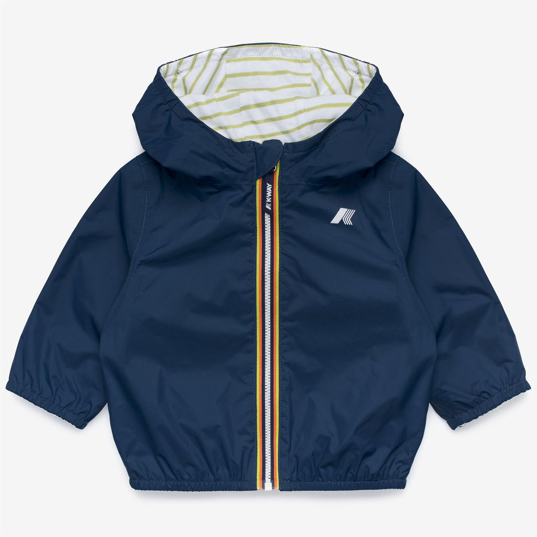 Giubbino da neonati jake reversibile jersey in tessuto tecnico traspirante da un lato e cotone a righe dall'altro K2132MWC10 K-WAY