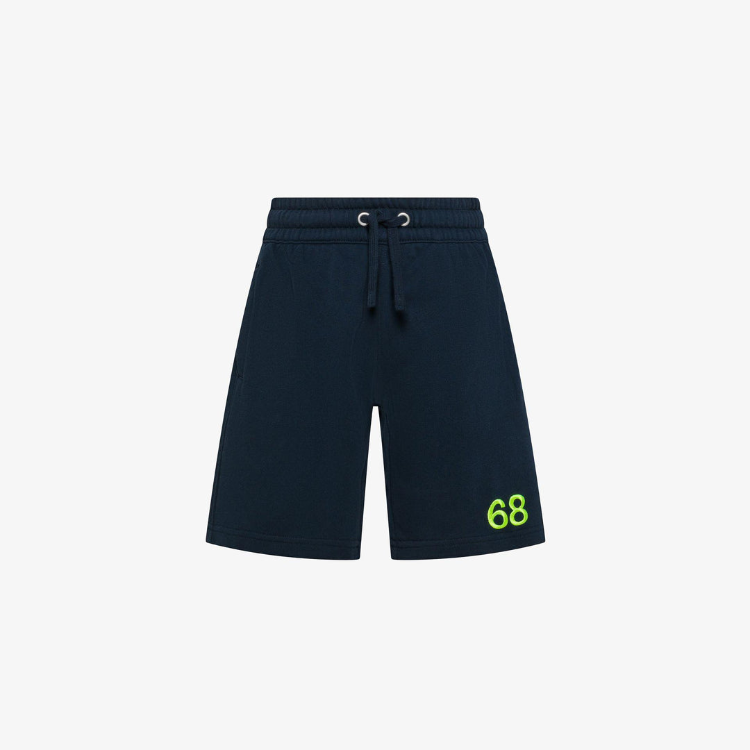 Bermuda da bambino in cotone leggero con ricamo logo fluo F36340JBLU SUN 68