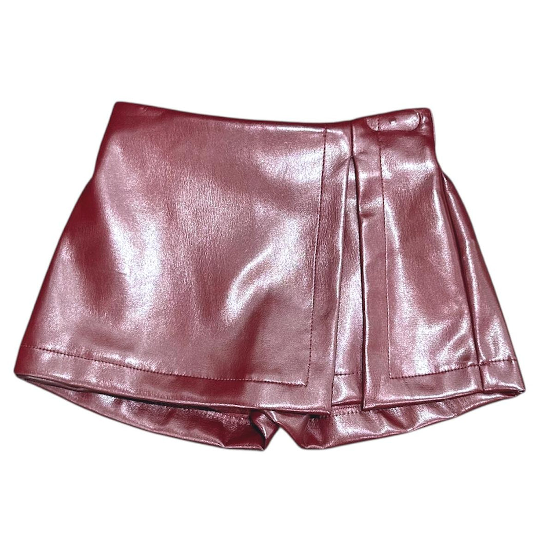 Pantaloncino da bambina in tessutto effetto ecopelle UE1969BORDÒ U+E'