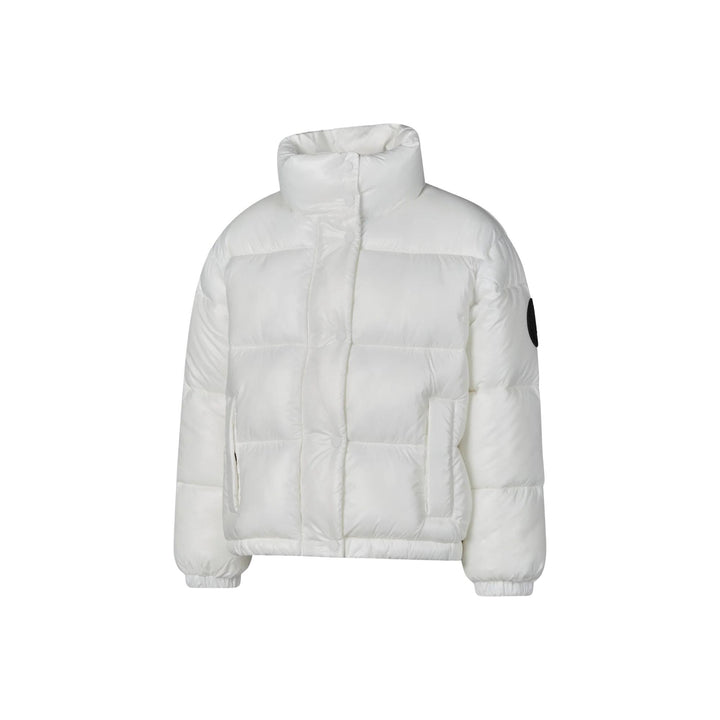 Giubbino da bambina Cini in tessuto tecnico lucido in ecopiuma, grado di calore caldo vestibilità cropped CINIJBIANCO SAVE THE DUCK