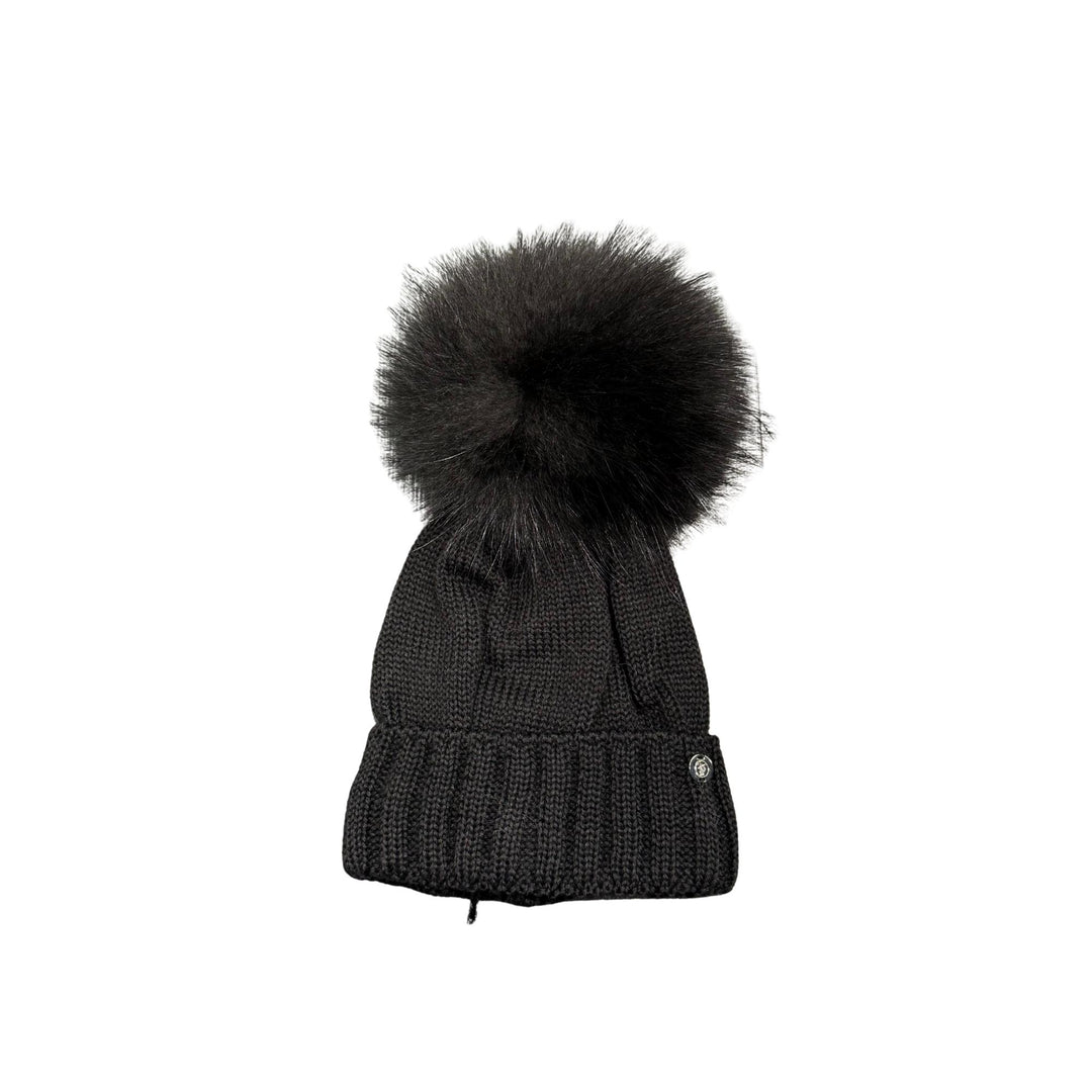 Cappello da bambini misto lana con ponpon originale in Murmasky CT3443ANERO GIO HIGUAMY