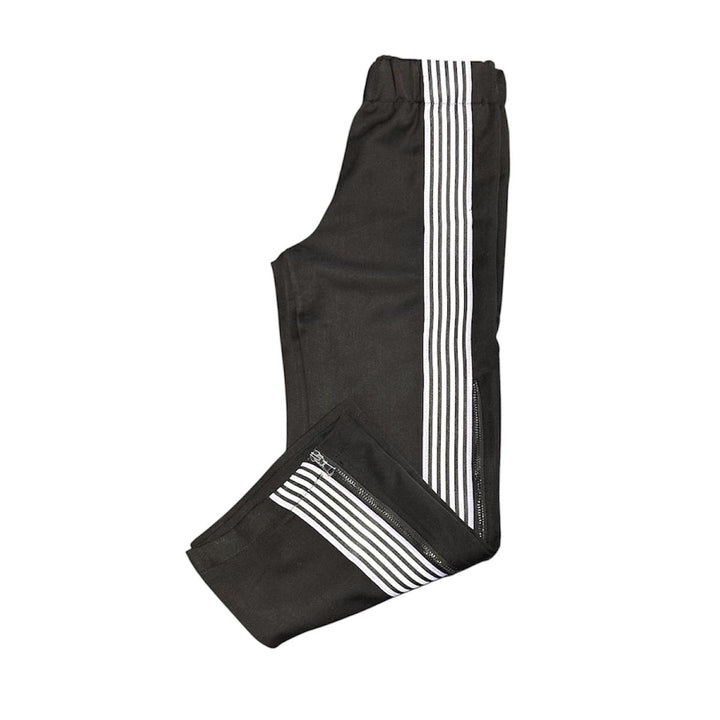 Pantalone da bambina in felpa largo con bande vintage ST0118JNERO SO TWEE by MISS GRANT