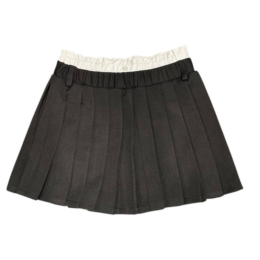 Gonna da bambina con doppio elastico a plisse LL3996NERO LULU' BY MISS GRANT