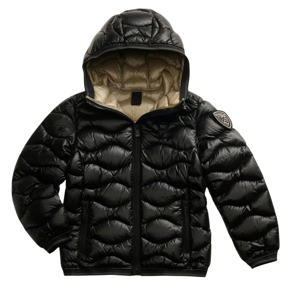 Giubbino in tessuto tecnico con imbottitura in piuma d'oca con cuciture a onda LOWELLJNERO BLAUER