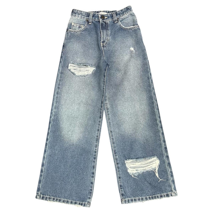 Jeans da bambina over con rotture in tela elastica ST0117JEANS SO TWEE by MISS GRANT