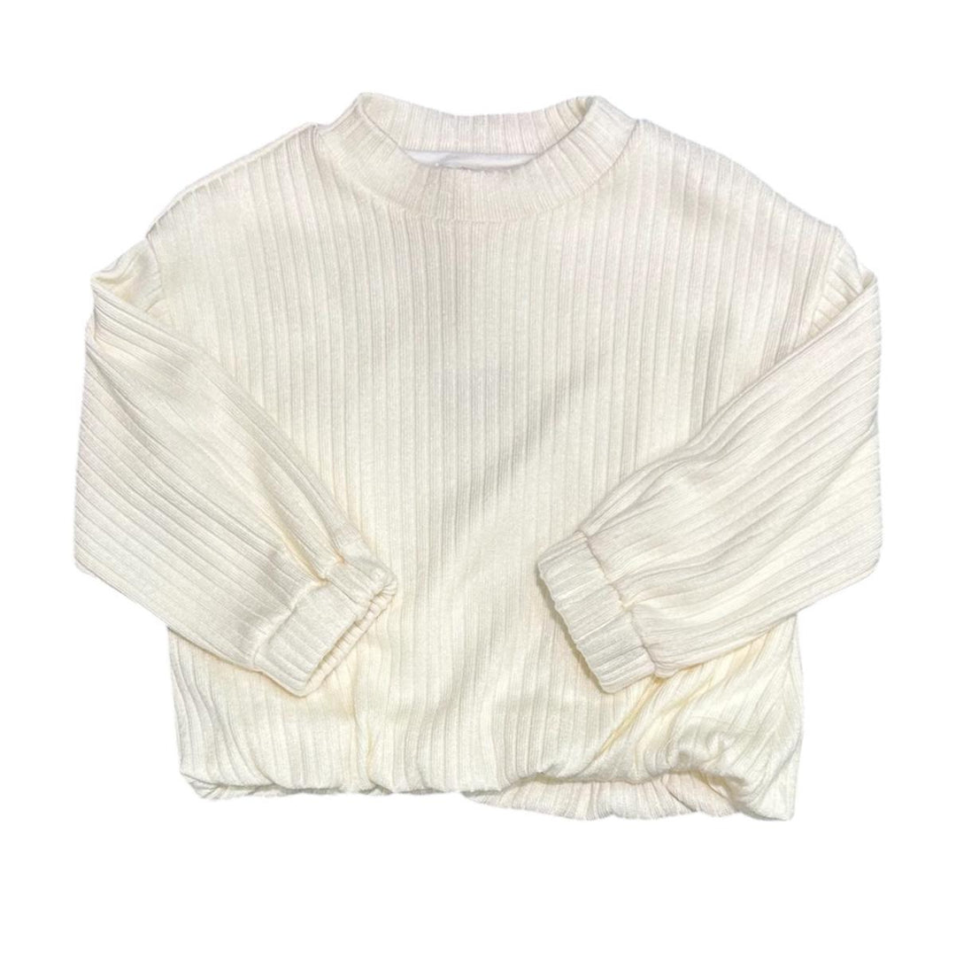 Maglia misto lana da bambina a coste FL6706PANNA MELISA BAI