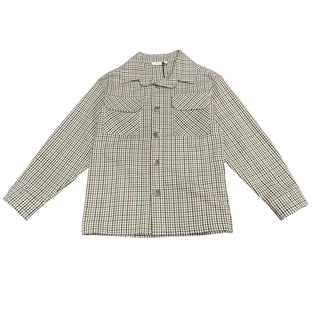 Giacca camicia da bambino fantasia quadretti PP4148BEIGE PAOLO PECORA