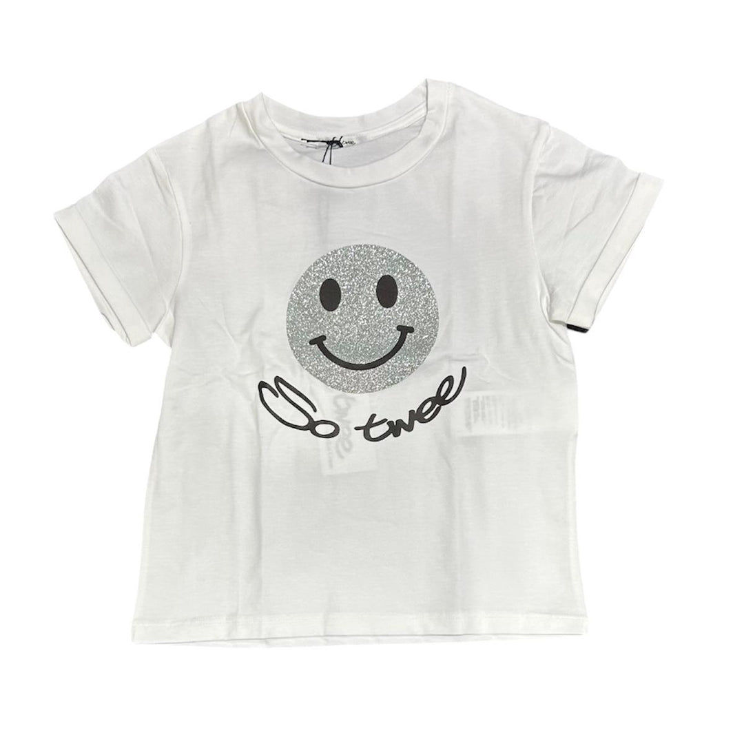 T-shirt da bambina di cotone con smile glitter ST0143JPANNA SO TWEE by MISS GRANT