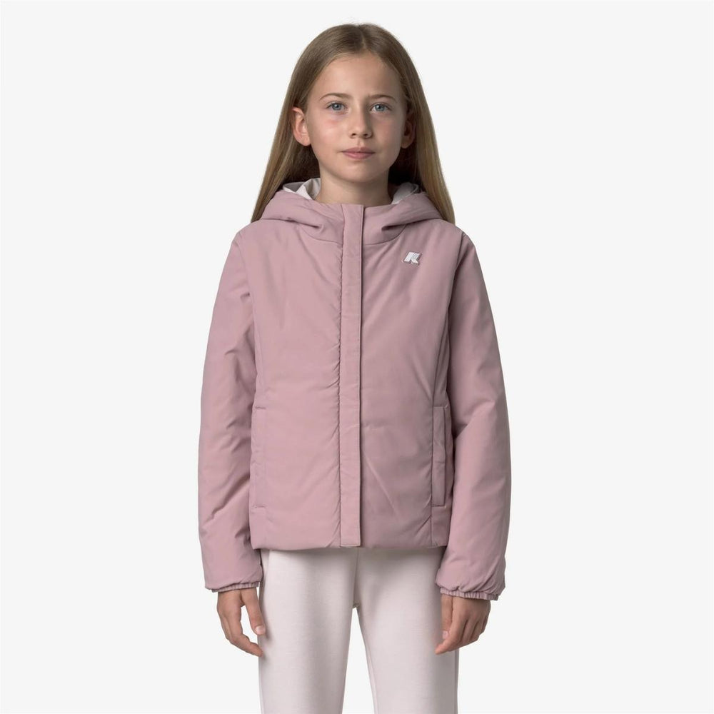 Giubbino da bambina lily warm warm reversibile in tessuto tecnico imbottito in ecopiuma K71339WKB2K K-WAY