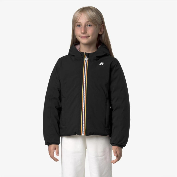 Giubbino da bambina Lily thermo reversibile in tessuto tecnico con imbottitura in piuma e piumino d'anatra K5123QWJBBM K-WAY