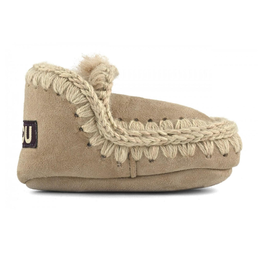 Stivaletto da neonati con suola morbida in crosta di camoscio imbottito in pelliccia ESKIMO INFANT CAMCAMEL MOU