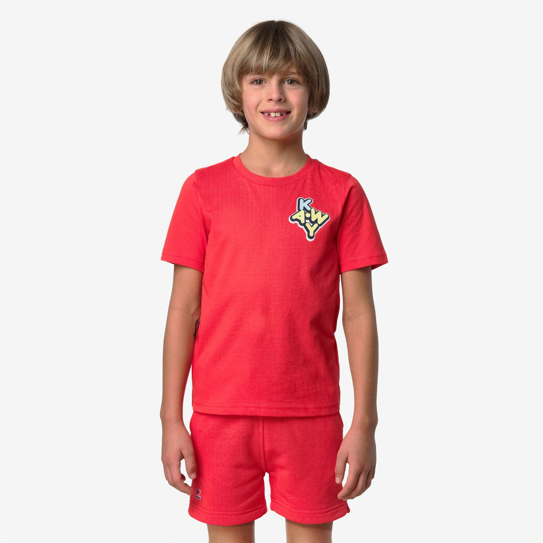 T-shirt da bambino Leonide scattered in cotone con logo petto K4146DWKB04 K-WAY