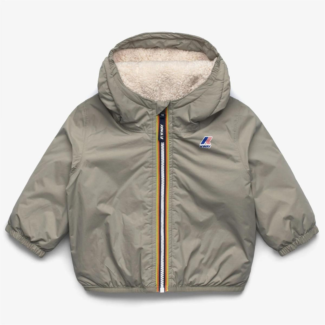 Giubbino da neonato Claudine orsetto , tessuto tecnico e imbottitura in ecopelliccia K7142RW633 K-WAY