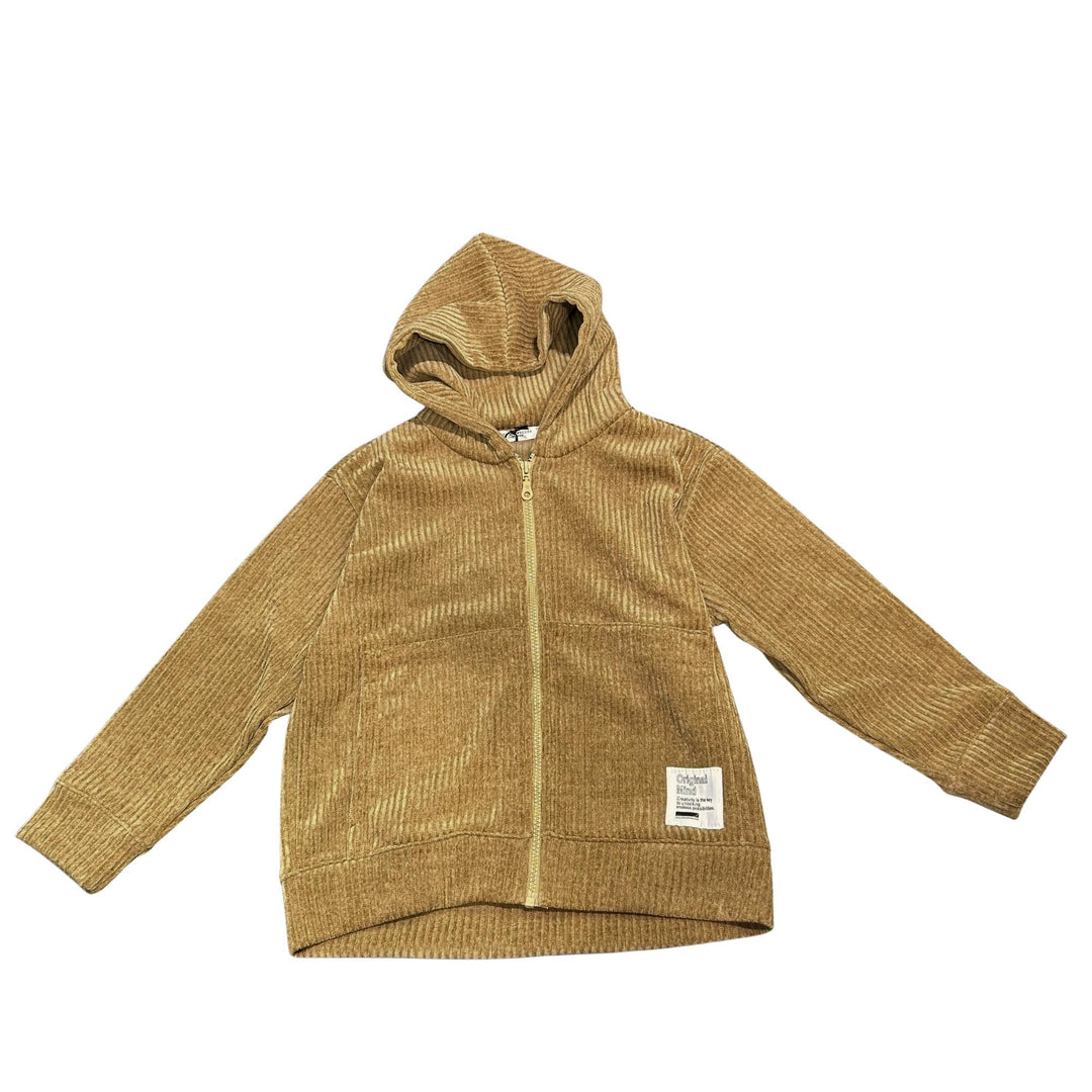 Felpa da bambino effetto velluto rocciatore full zip e cappuccio PP4142JCAMMELLO PAOLO PECORA