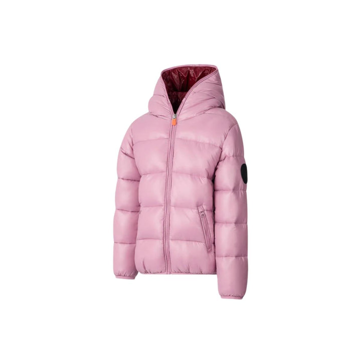 Giubbino da bambina Kate in tessuto tecnico lucido in ecopiuma, grado di calore caldo a bomber con cappuccio KATEKROSA SAVE THE DUCK