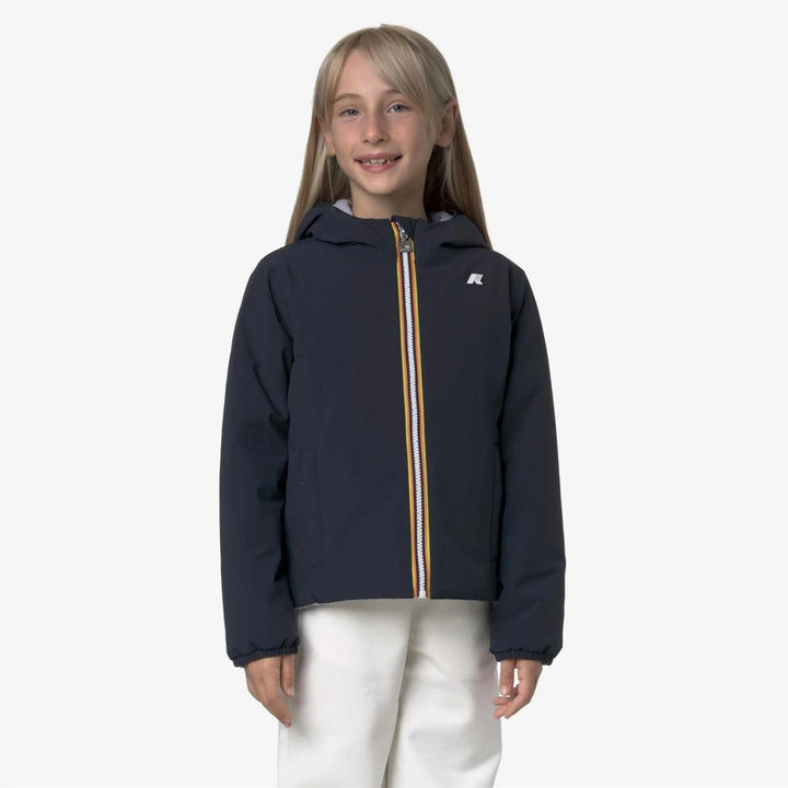 Giubbino da bambina lily warm warm reversibile in tessuto tecnico imbottito in ecopiuma K71339WKBBJ K-WAY