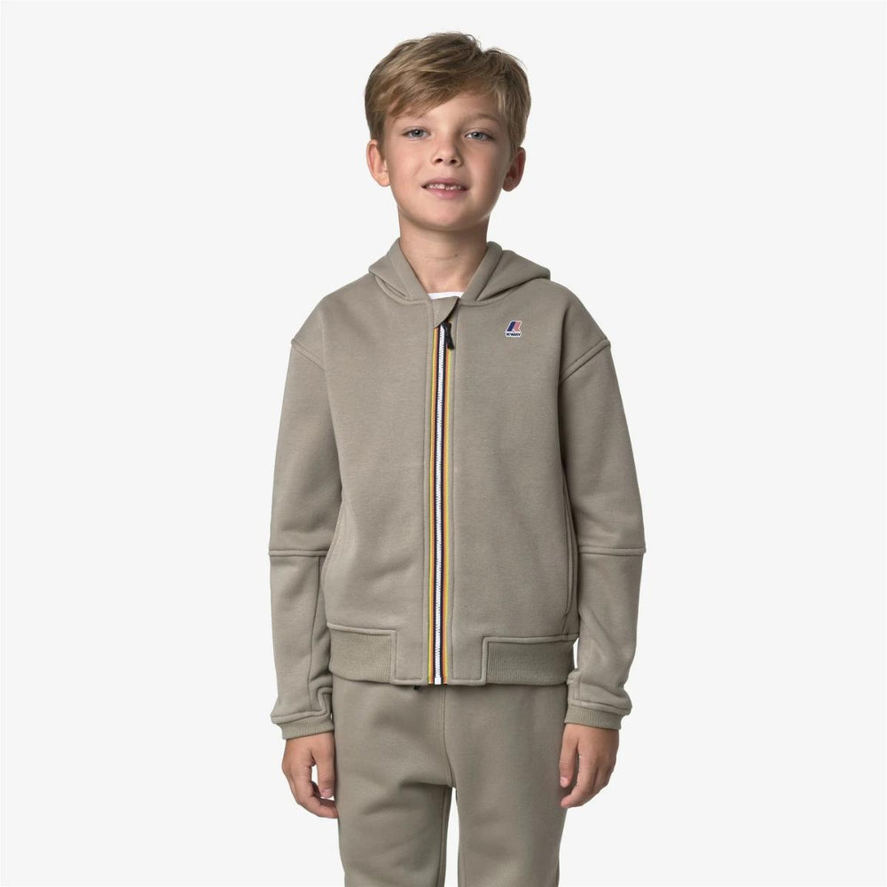 Felpa da bambino Pros full zip con cappuccio e logo K7141VWK633 K-WAY