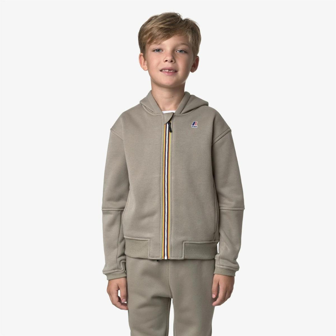 Felpa da bambino Pros full zip con cappuccio e logo K7141VWK633 K-WAY