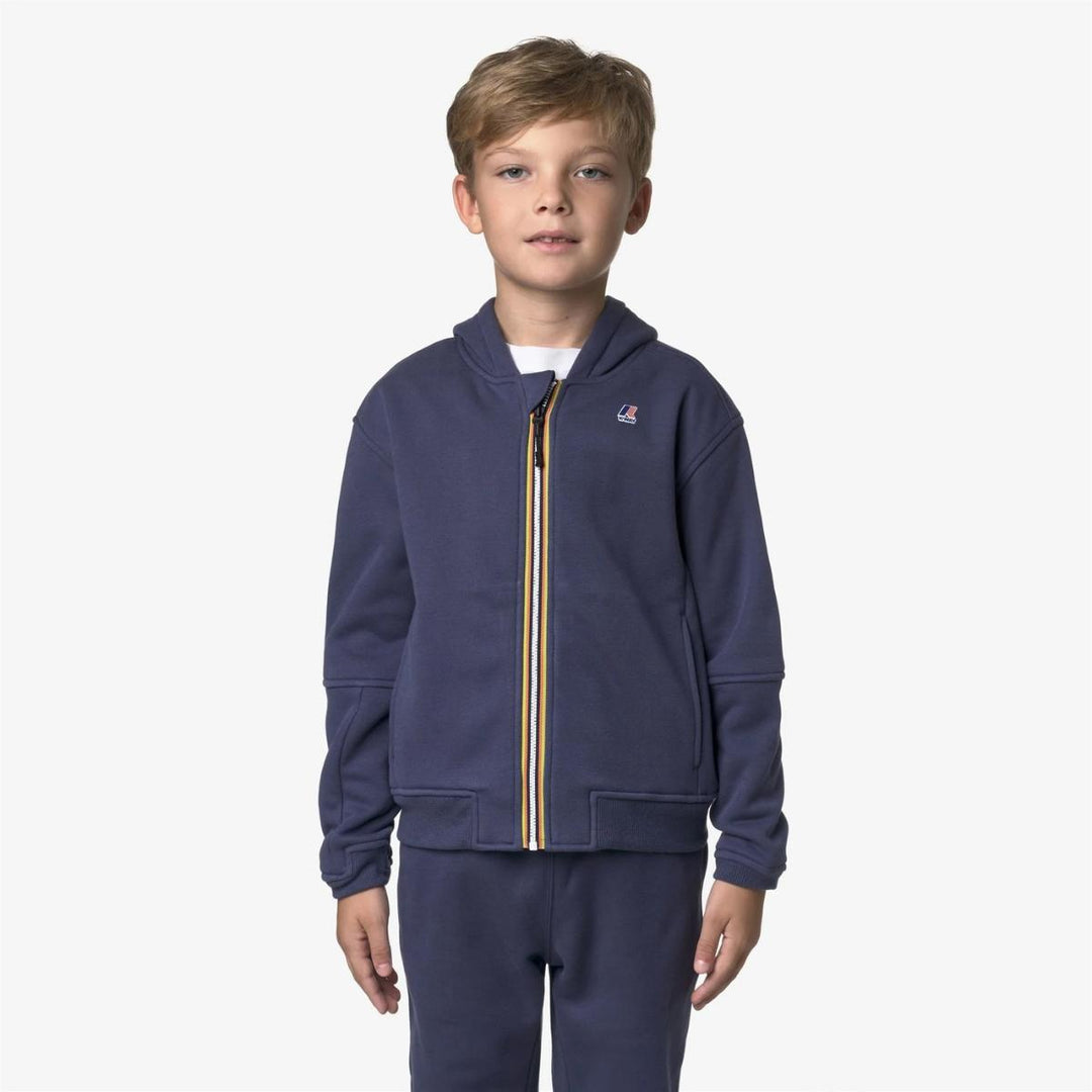 Felpa da bambino Pros full zip con cappuccio e logo K7141VWK867 K-WAY