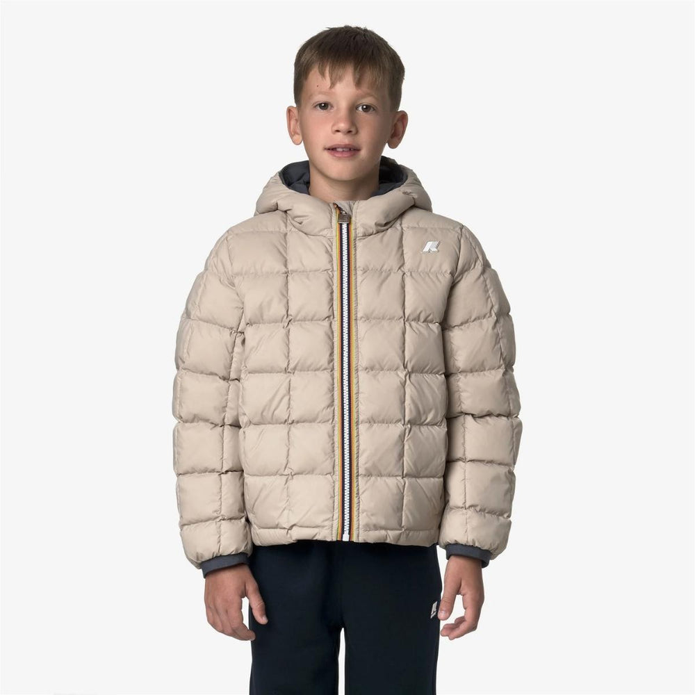 Giubbino da bambino Jack thermo reversibile in tessuto tecnico e imbottitura in piuma e piumino d'anatra K5128VWJBBV K-WAY