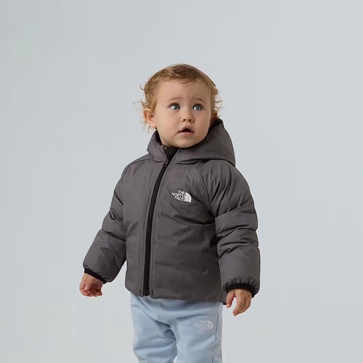 Giubbino in tessuto tecnico reversibile imbottito in piuma ecologica PERRITO BABYNERO-GRIGIO THE NORTH FACE