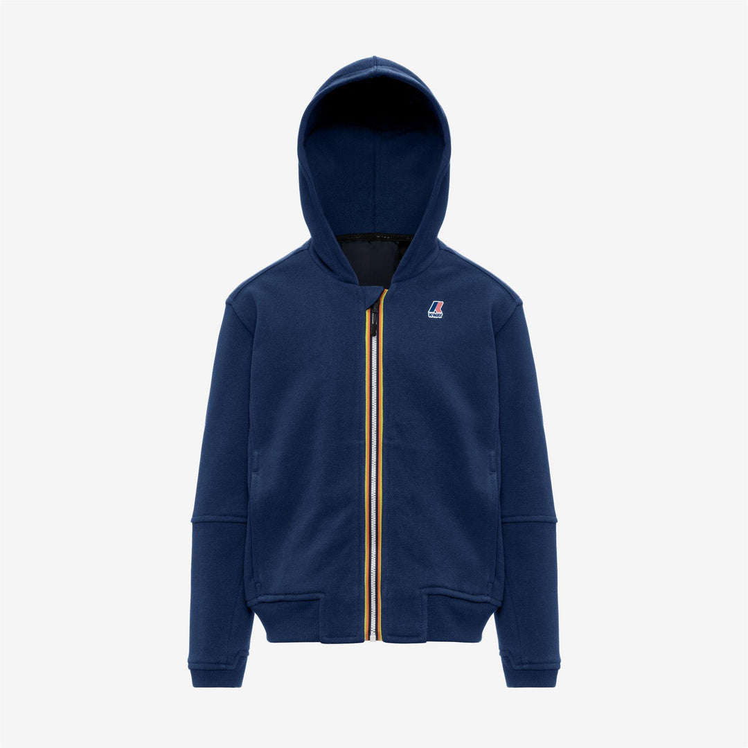 Felpa da bambino Pros in cotone garzato con zip cappuccio e logo K2142RWKB67 K-WAY